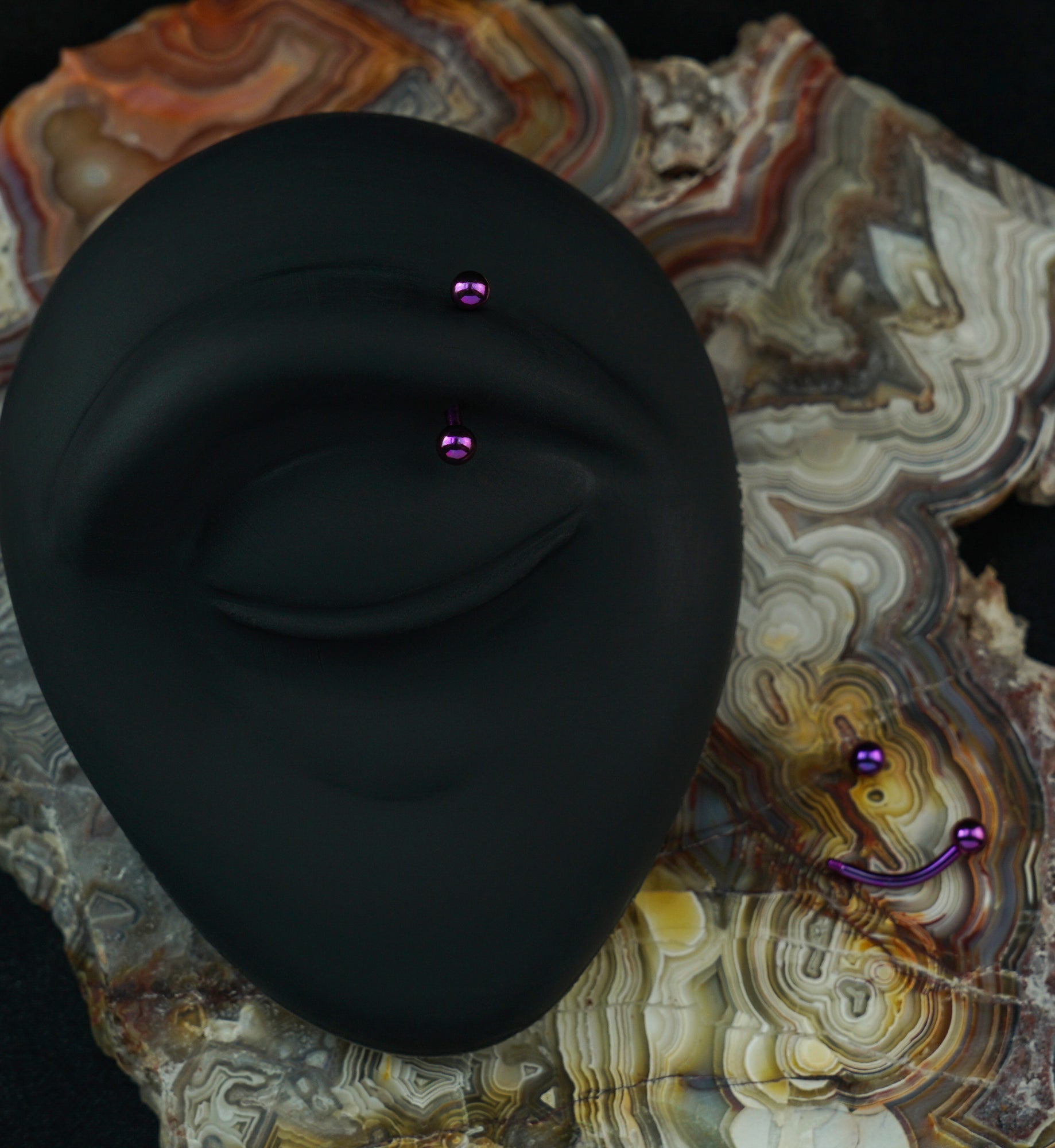 Purple PVD Plated Curved Barbell