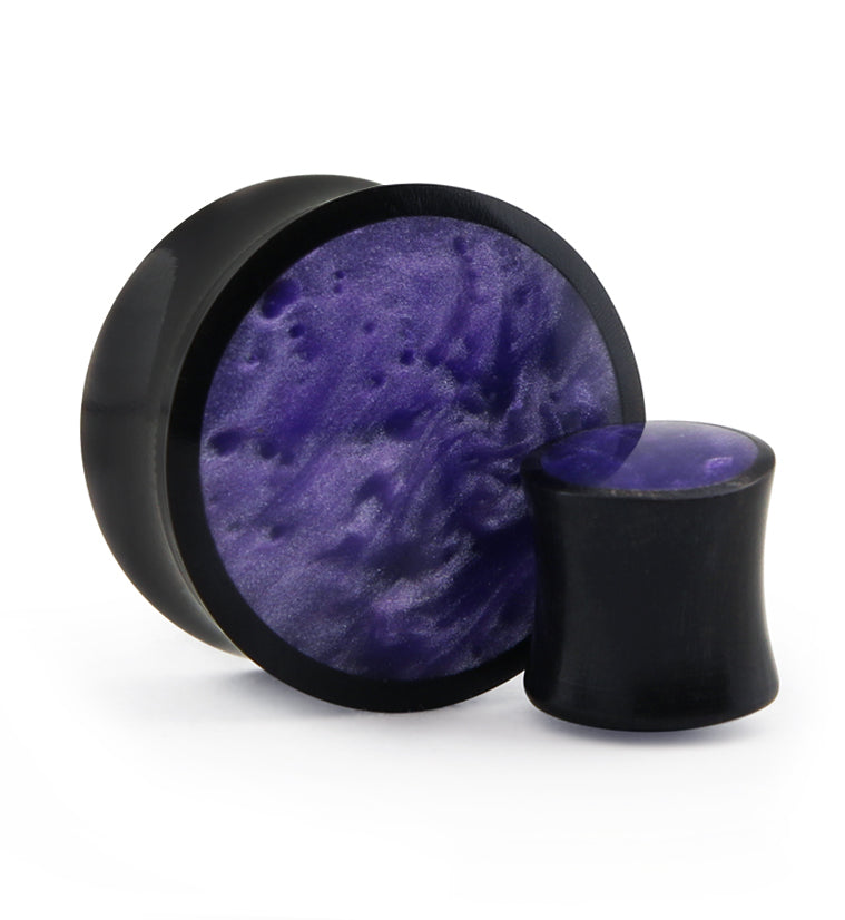 Horn Plugs With Purple Resin Inlay