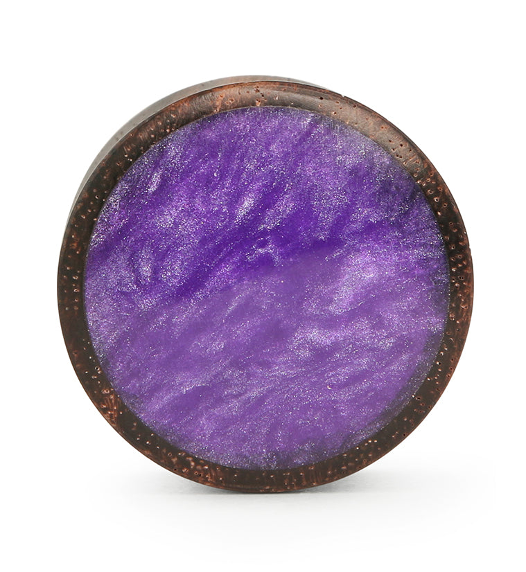 Sono Wood Plugs With Purple Resin Inlay