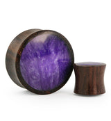Sono Wood Plugs With Purple Resin Inlay