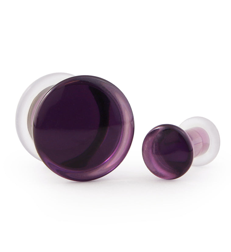 Purple Glass Plugs - Single Flare