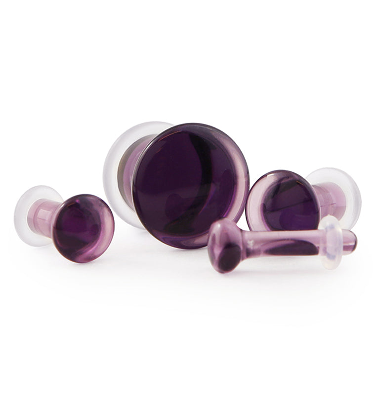 Purple Glass Plugs - Single Flare