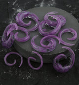 Purple Swirl Glass Spirals