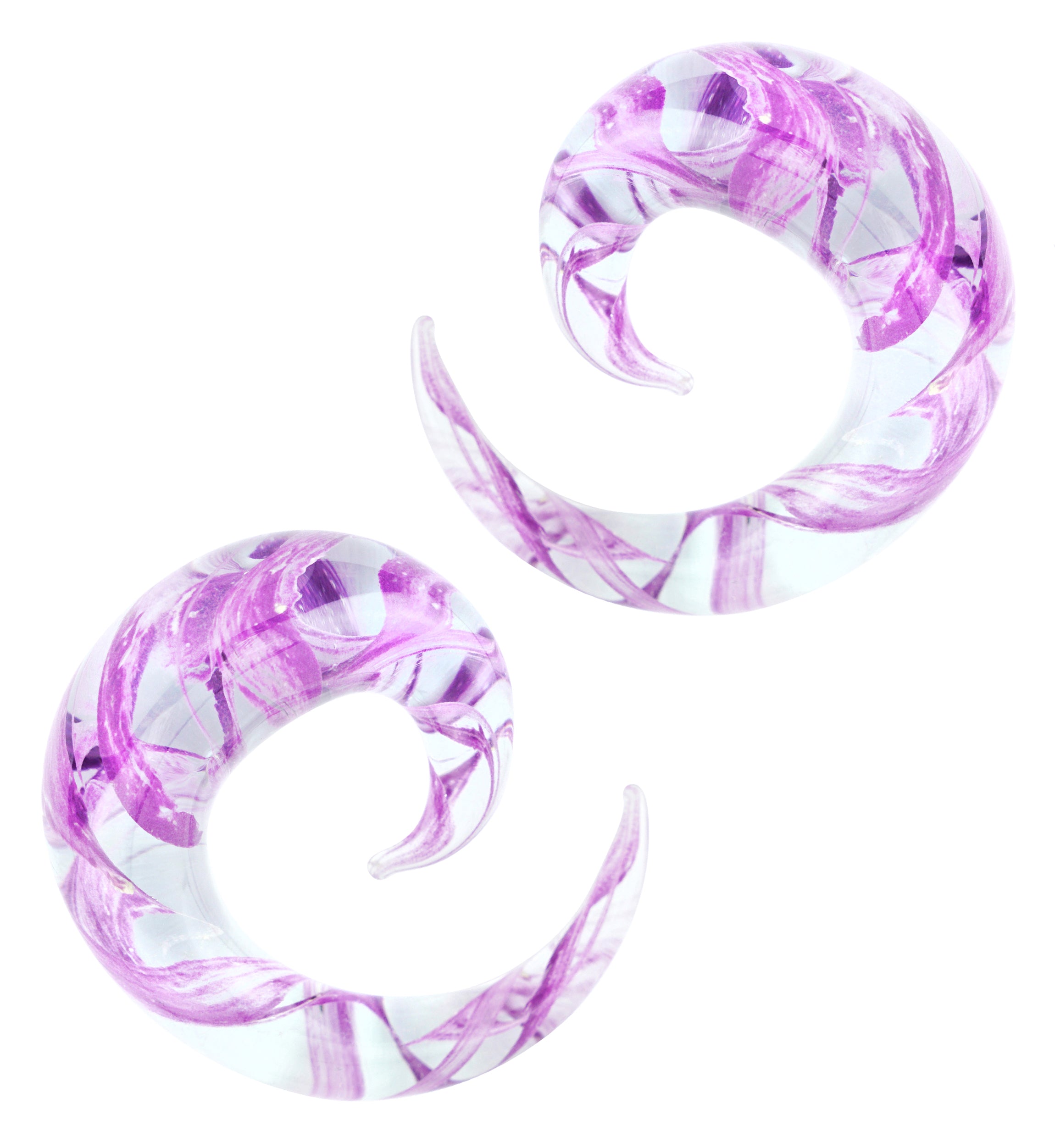 Purple Swirl Glass Spirals