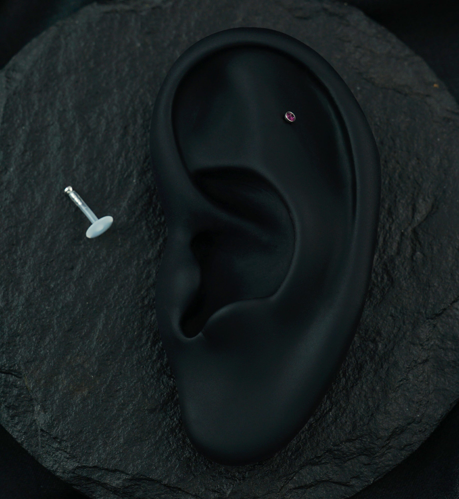 Push Top Purple CZ Labret