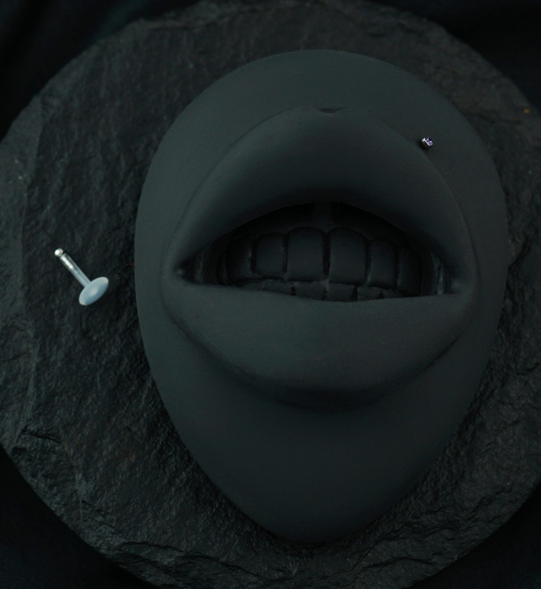 Push Top Tanzanite CZ Labret