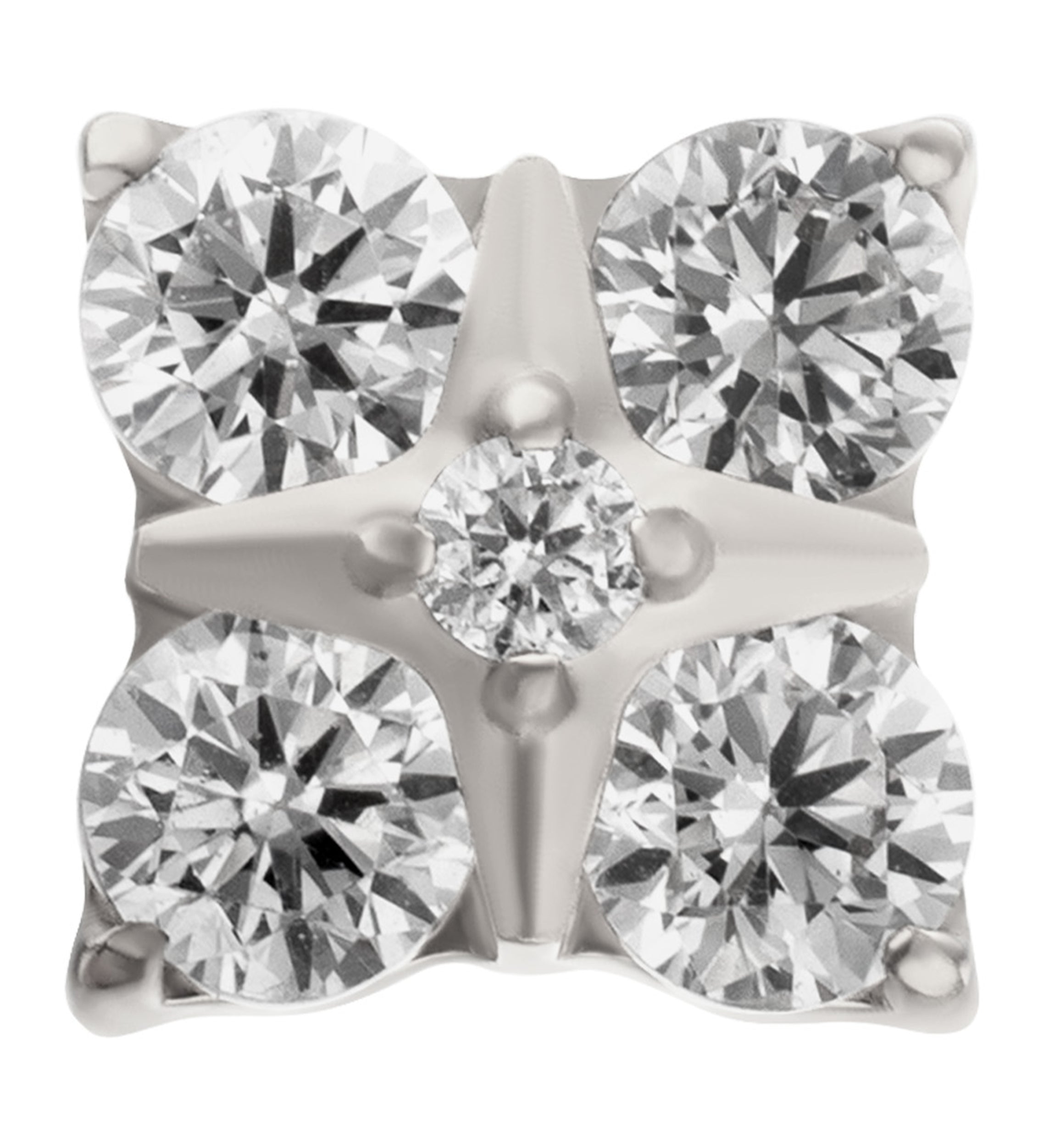 Quadratic Clear CZ Titanium Threadless Top