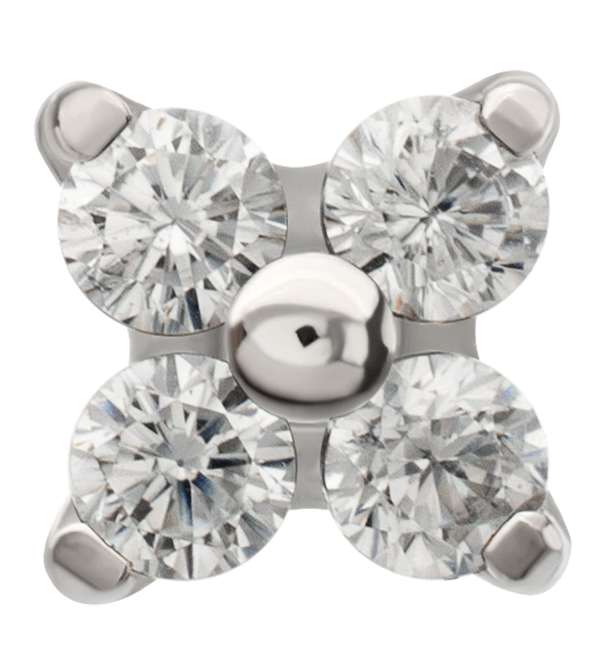 Quarterly Clear CZ Titanium Threadless Top