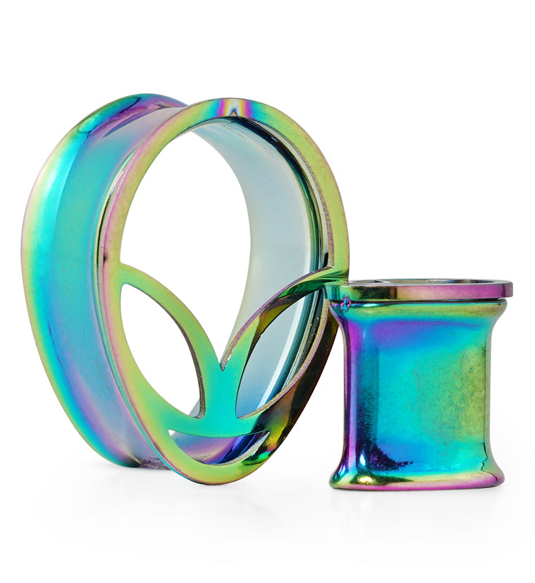 Rainbow PVD Alien Stainless Steel Teardrop Tunnels