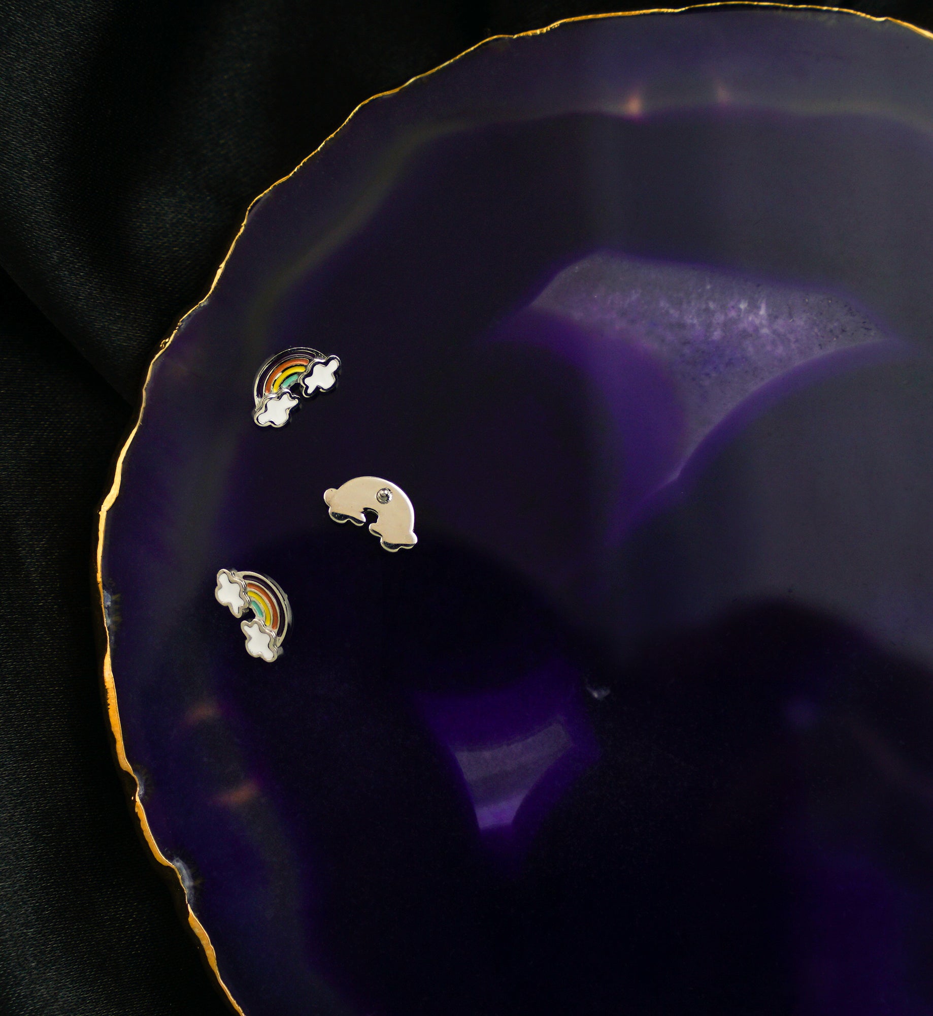 Rainbow Clouds Stainless Steel Internally Threaded Top