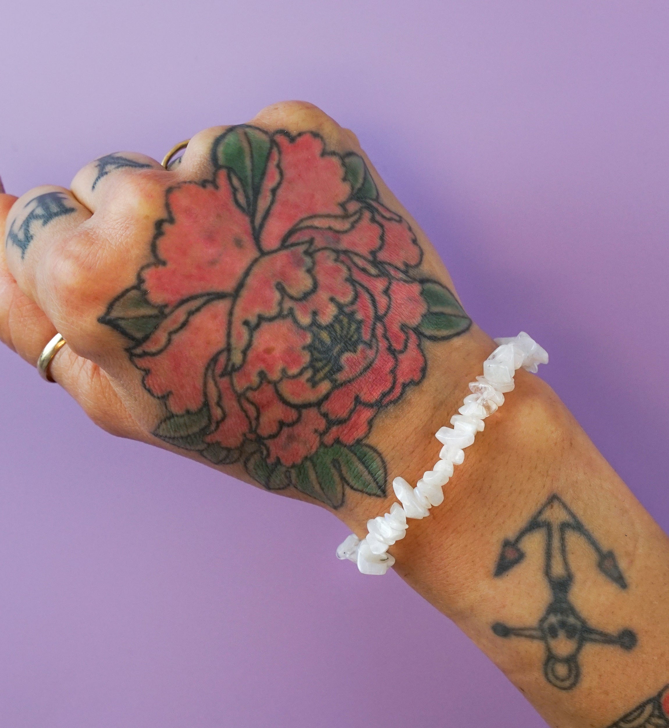 Rainbow Moonstone Chips Stone Bracelet