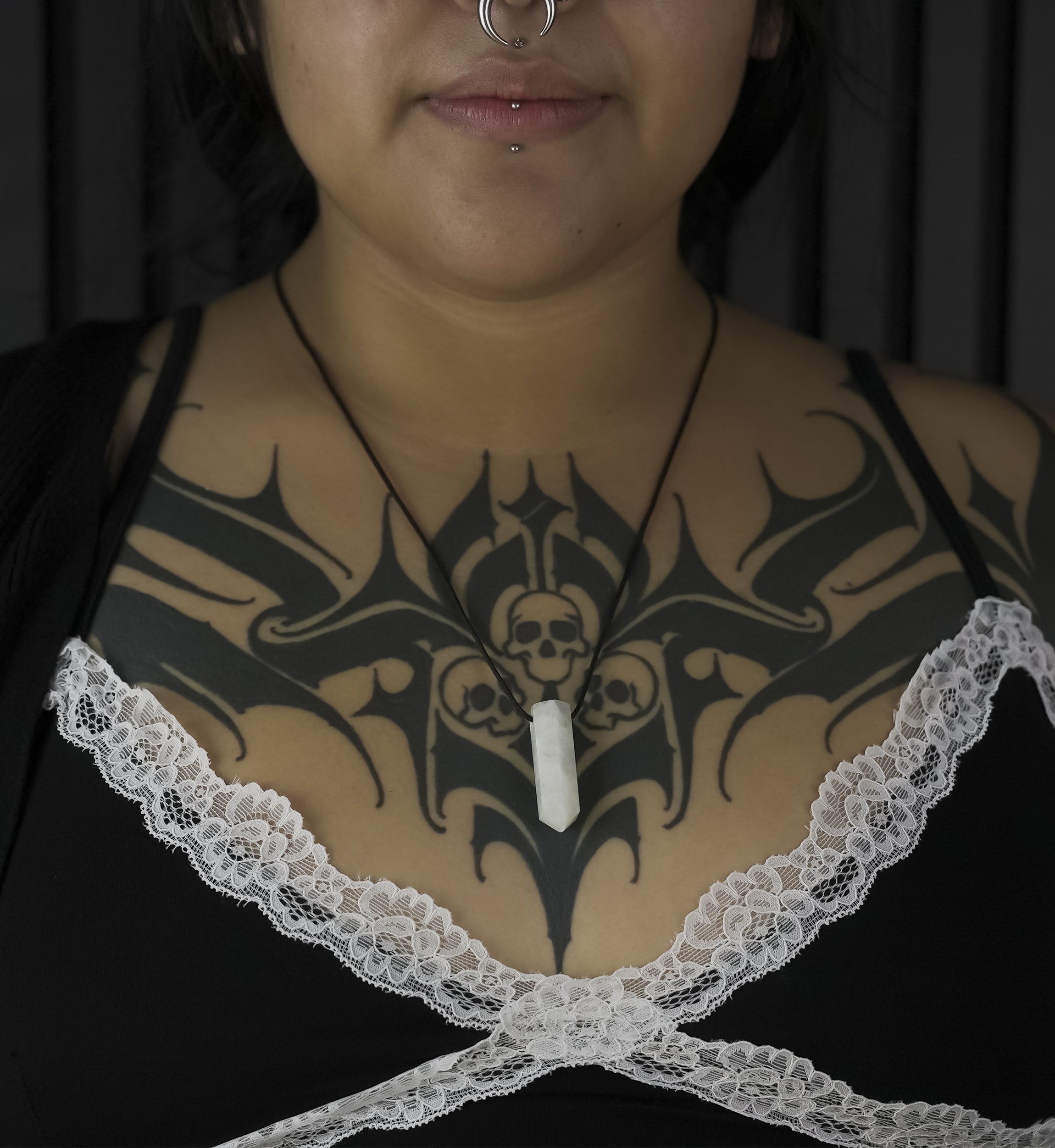 Rainbow Moonstone Crystal Stone Pendant Necklace