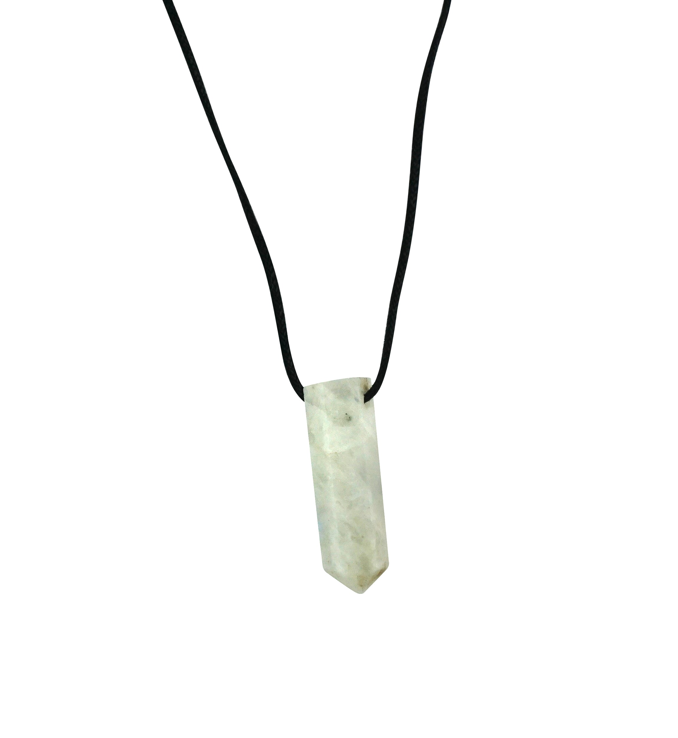 Rainbow Moonstone Crystal Stone Pendant Necklace