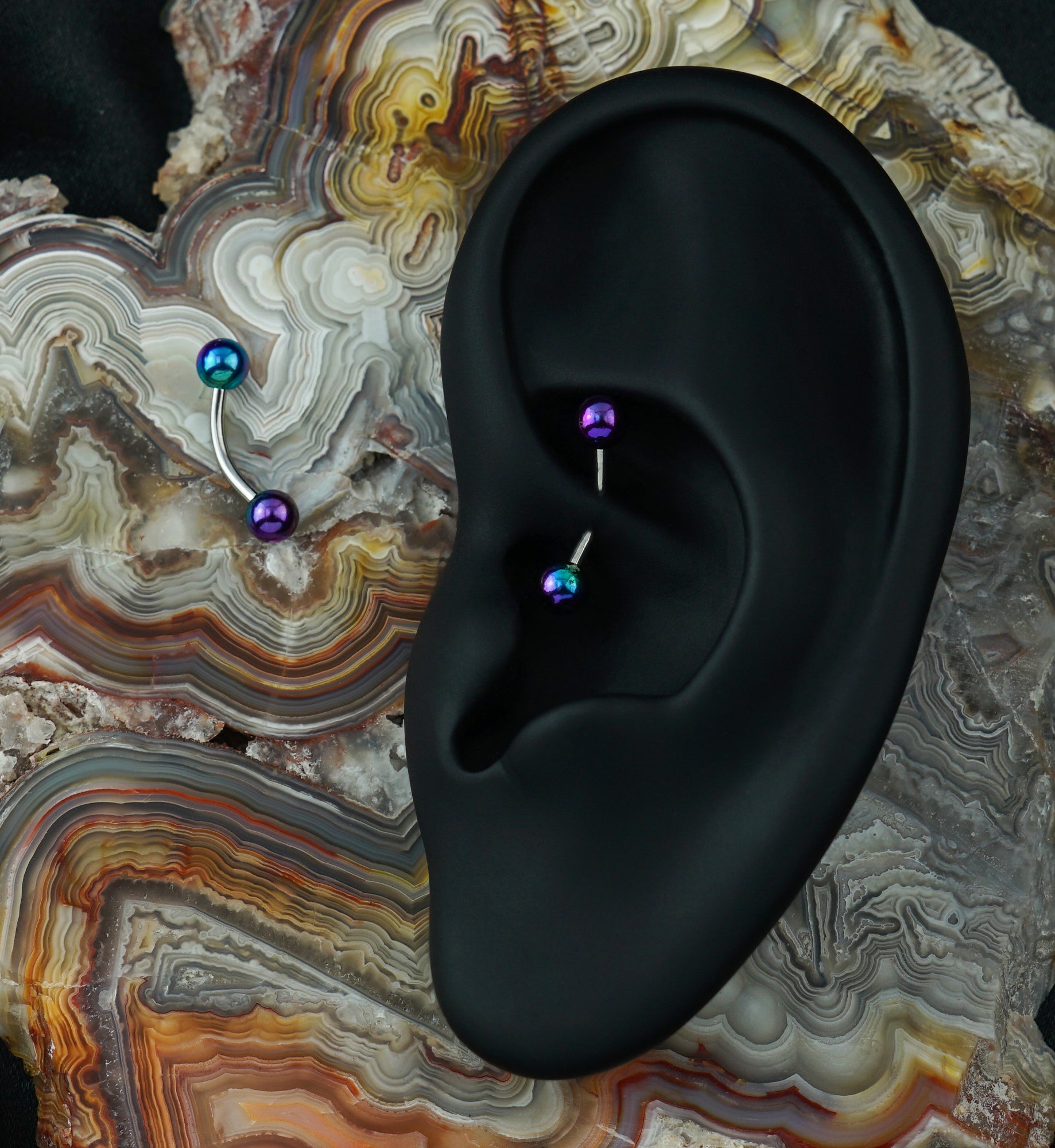 Rainbow Ory Stainless Steel Curved Barbell