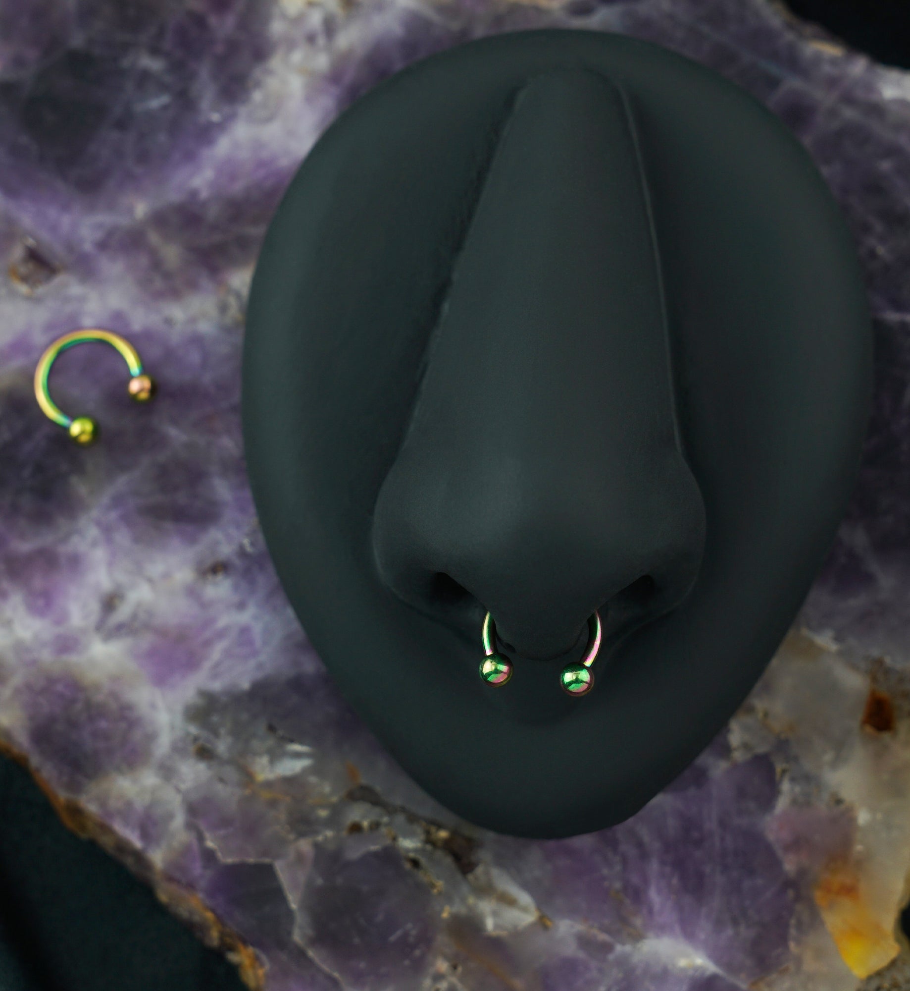 Rainbow PVD Basic Titanium Circular Barbell