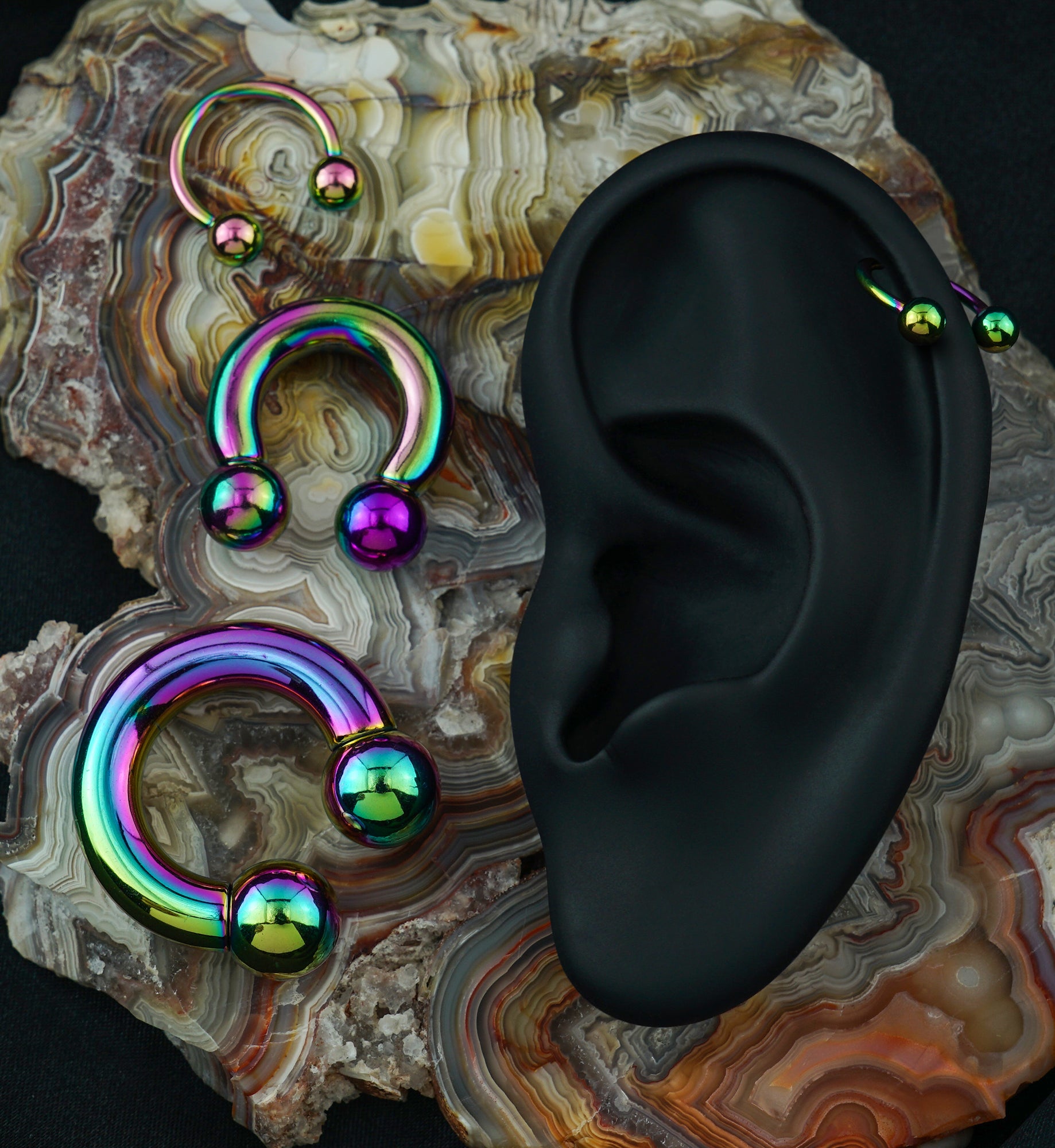 Rainbow PVD Circular Barbell