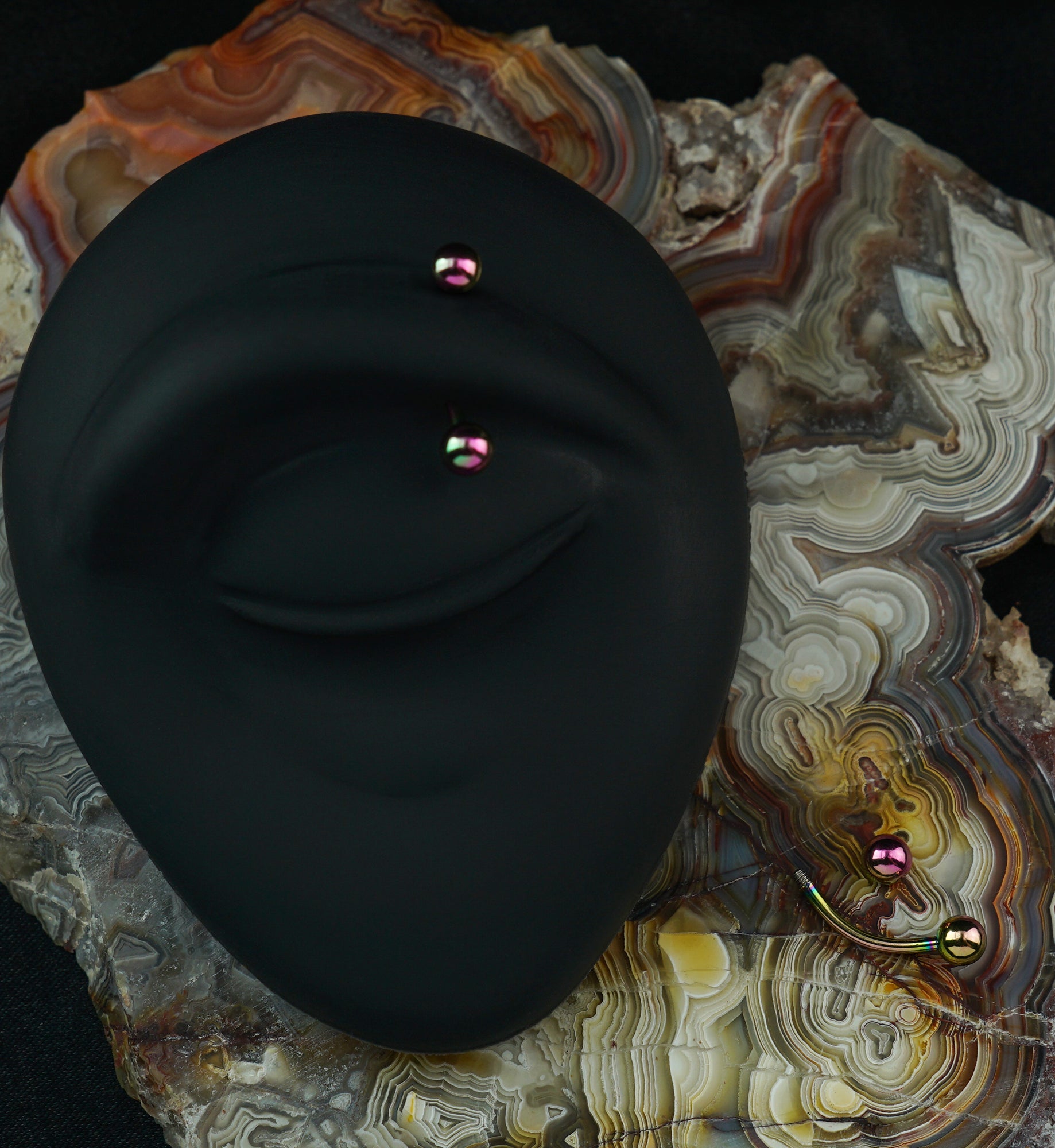 Rainbow PVD Plated Curved Barbell