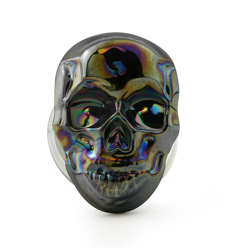 Rainbow Skull Double Flare Glass Plugs