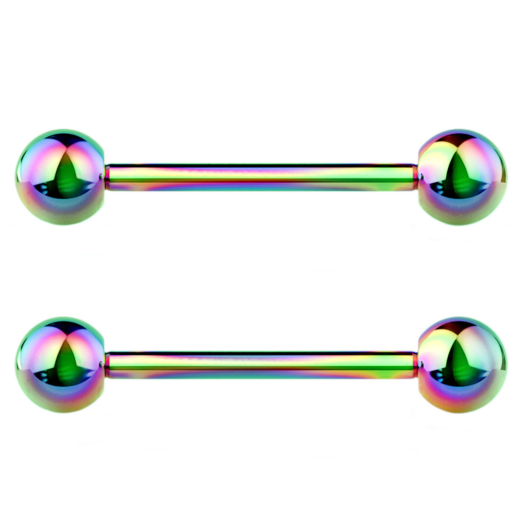 Rainbow Stainless Steel Nipple Ring Bar