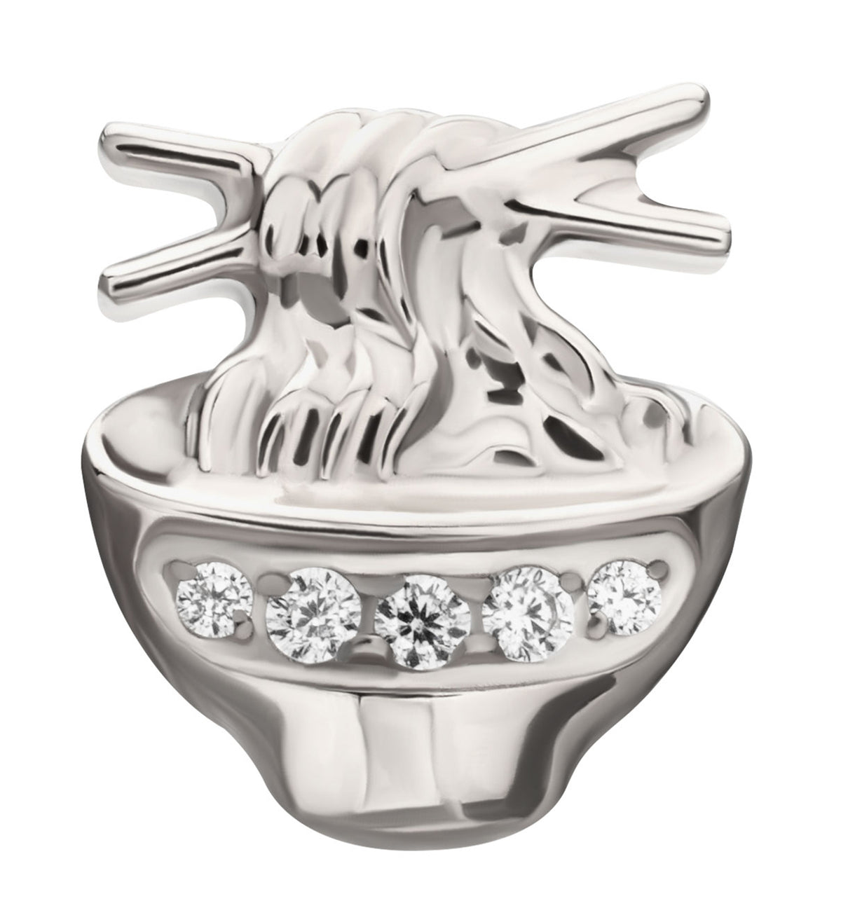 Ramen Bowl Clear CZ Titanium Threadless Top