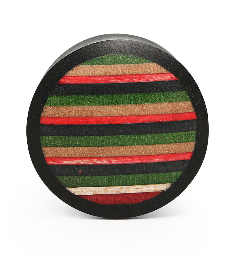 Rasta Stripe Wood Skateboard Plugs