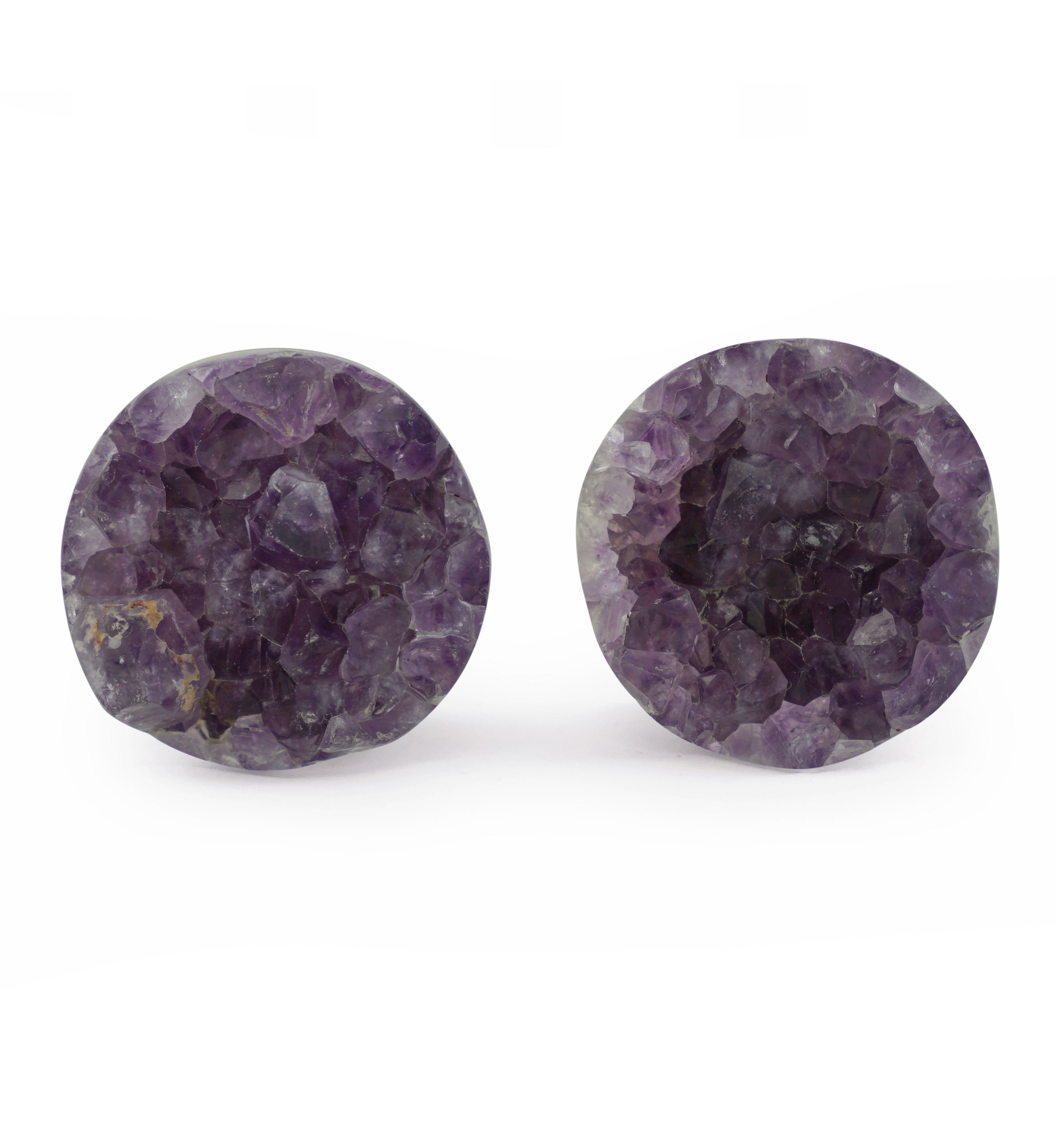 Raw Amethyst Plugs 1 Inch (25mm) Version 3