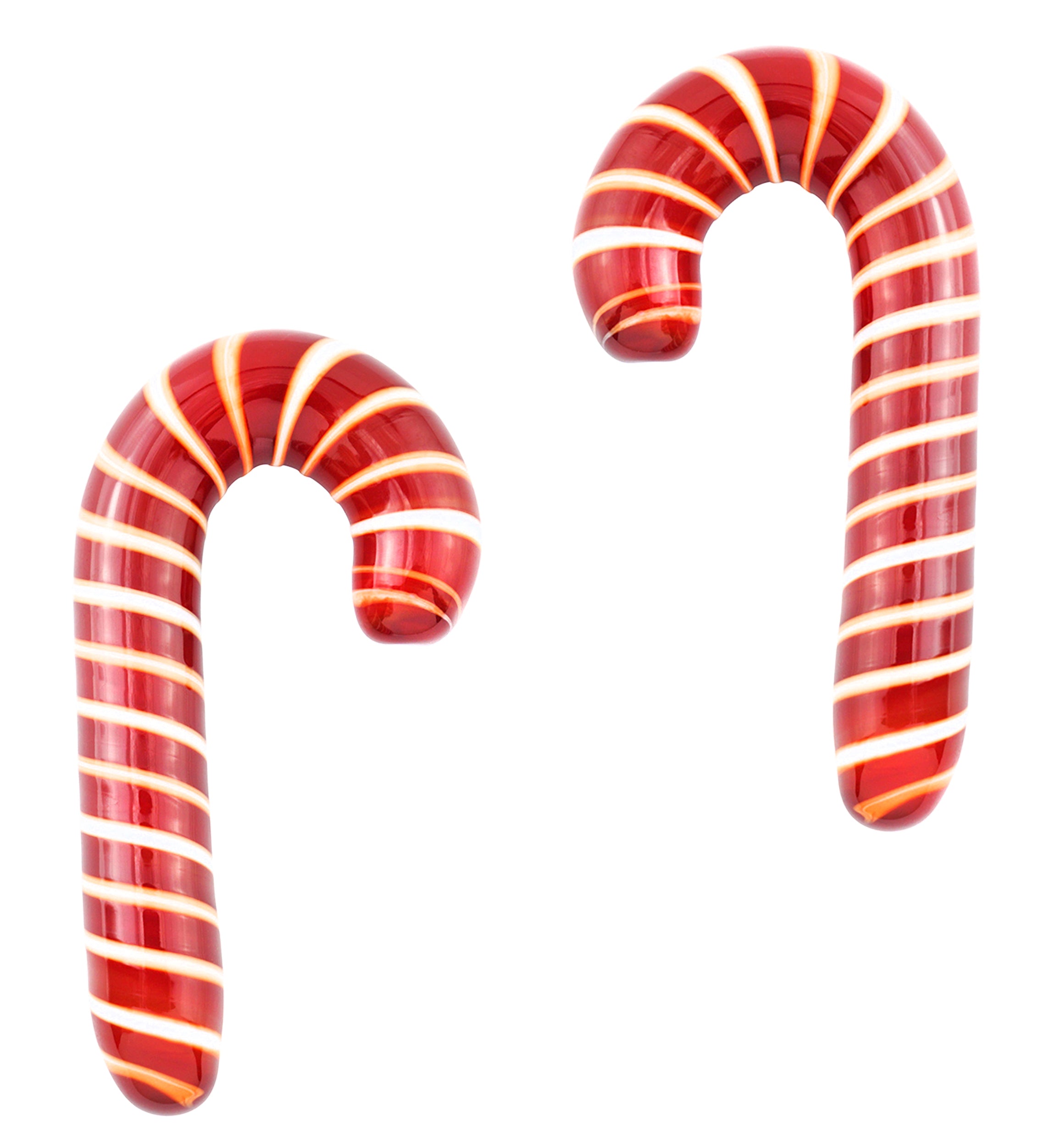 Red And White Candy Cane Glass Ear Hangers