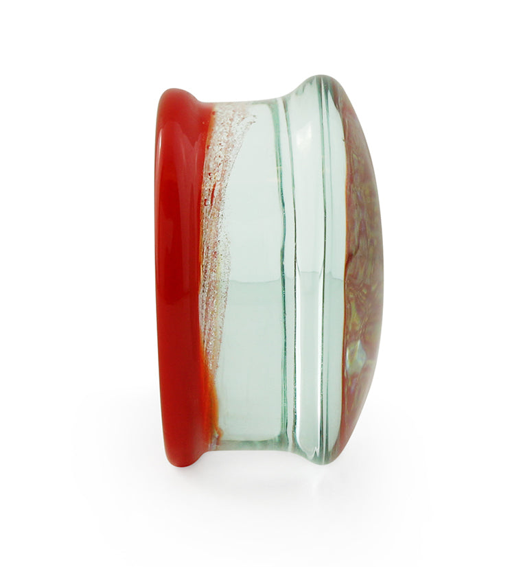 Red Cosmic Spiral Glass Plugs