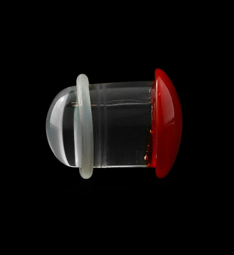 Red Color Front Single Flare Glass Plugs