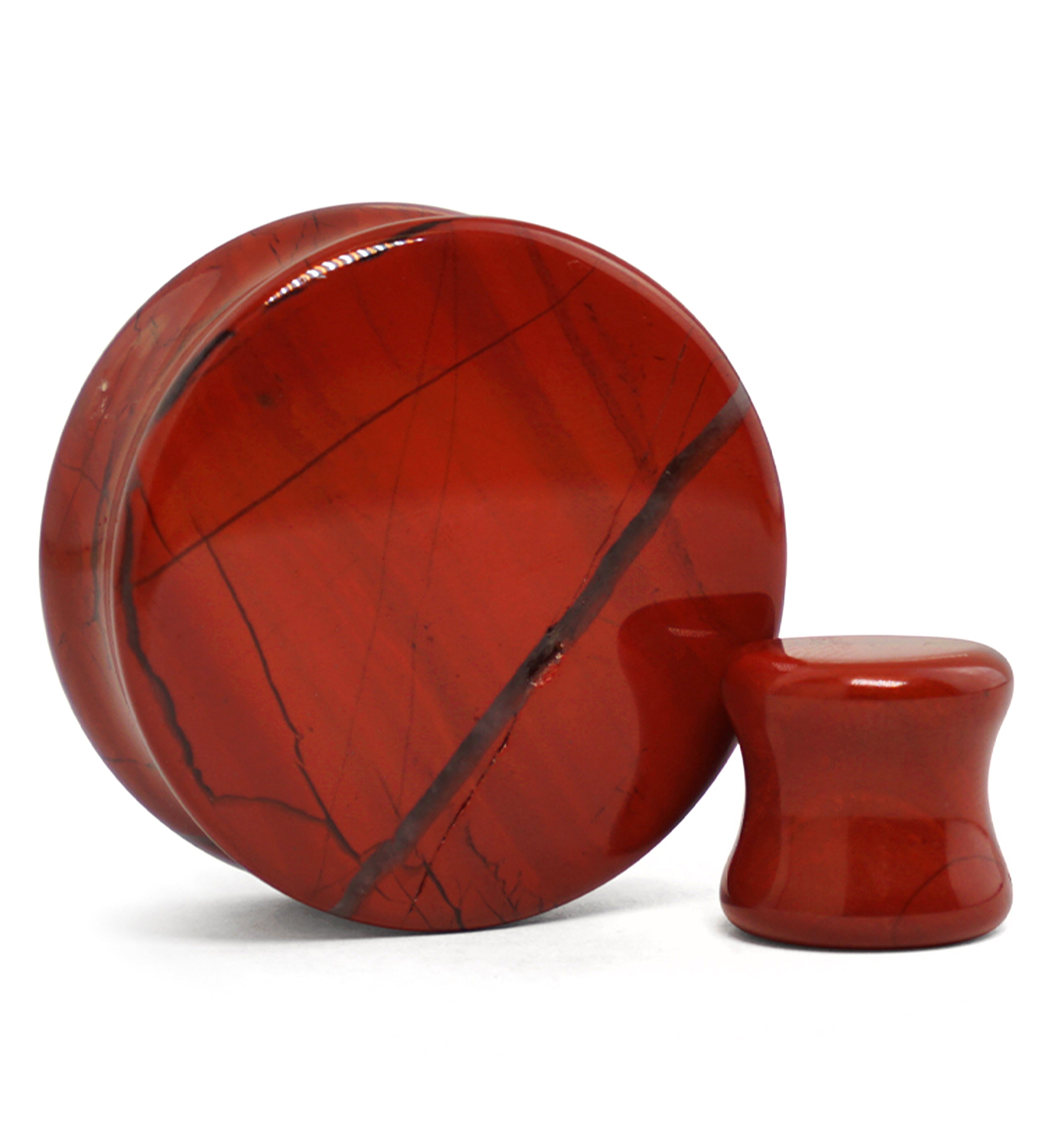 Red Jasper Stone Plugs (8G - 1 & 1/2