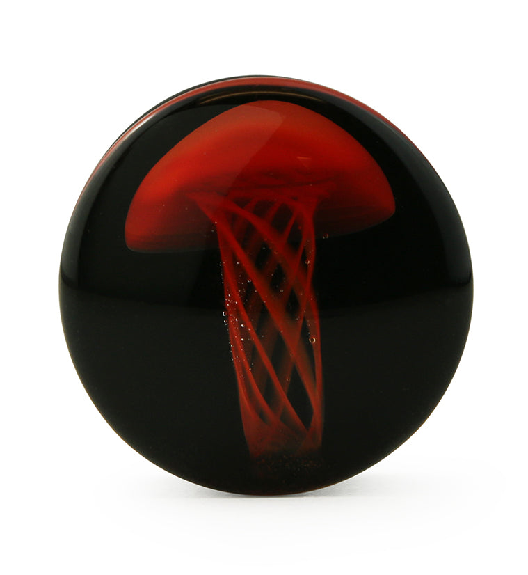 Black & Red Jellyfish Glass Plugs