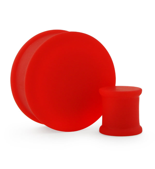Double Flare Red Silicone Plugs (8G - 1 & 1/2
