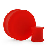 Double Flare Matte Red Silicone Plugs
