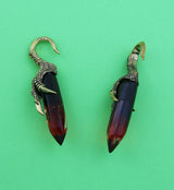 Red Resin Raven Claw Brass Ear Weights