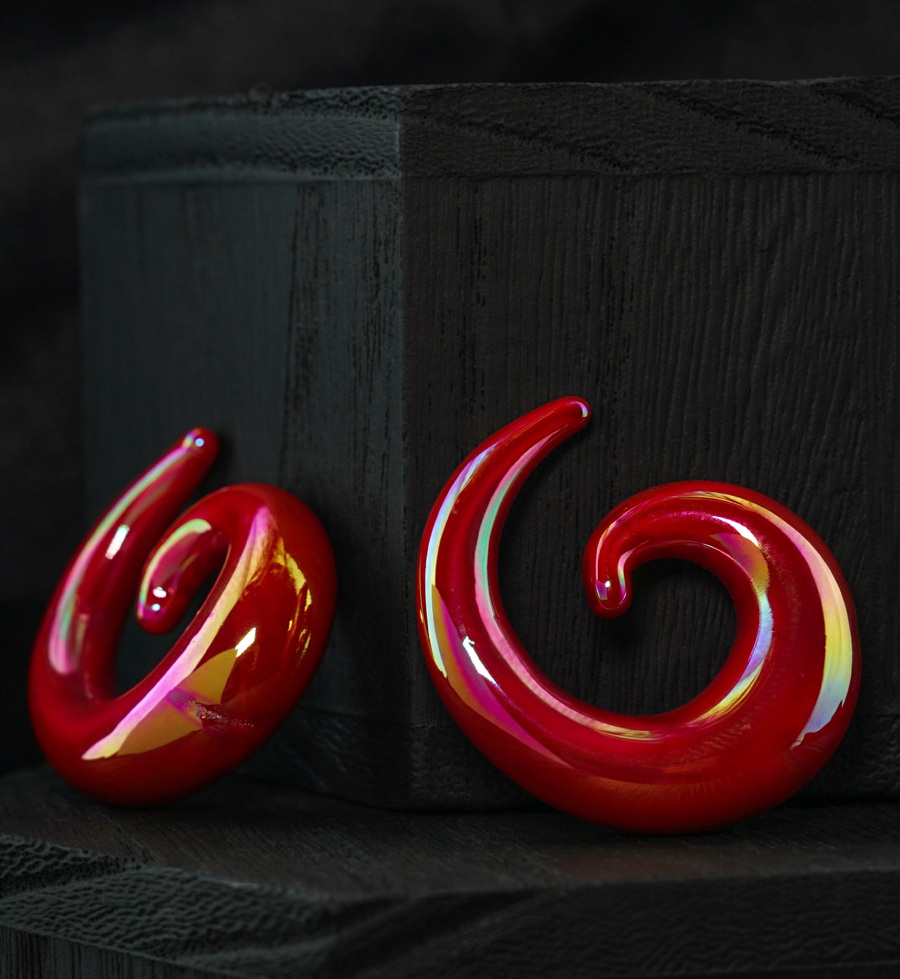 Red Rogue Glass Spirals
