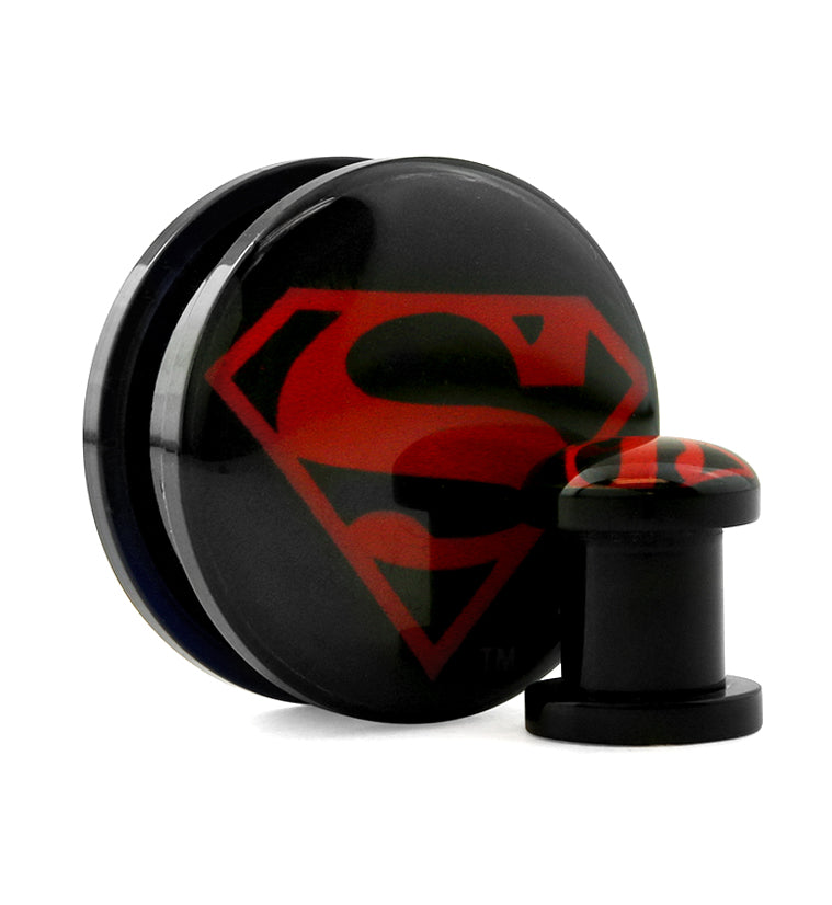 Red Superman Screw Back Plugs