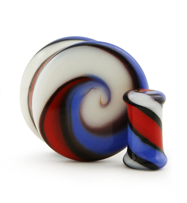 Blue & Red Swirl Design Plugs
