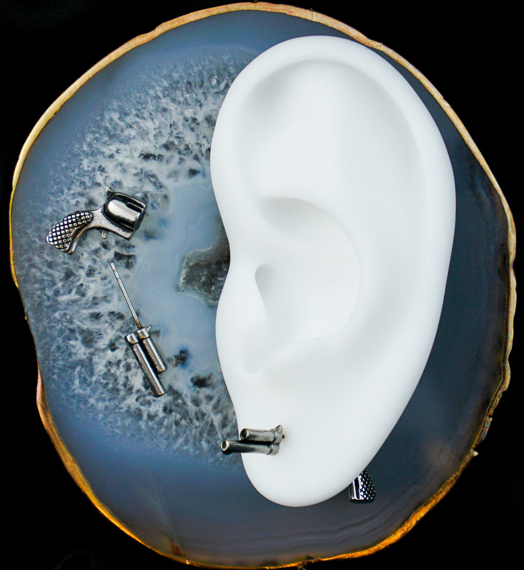 Jax | Silver-Tone Stainless Steel Wolf Stud Earring | In Stock! | Moody - Foto 11