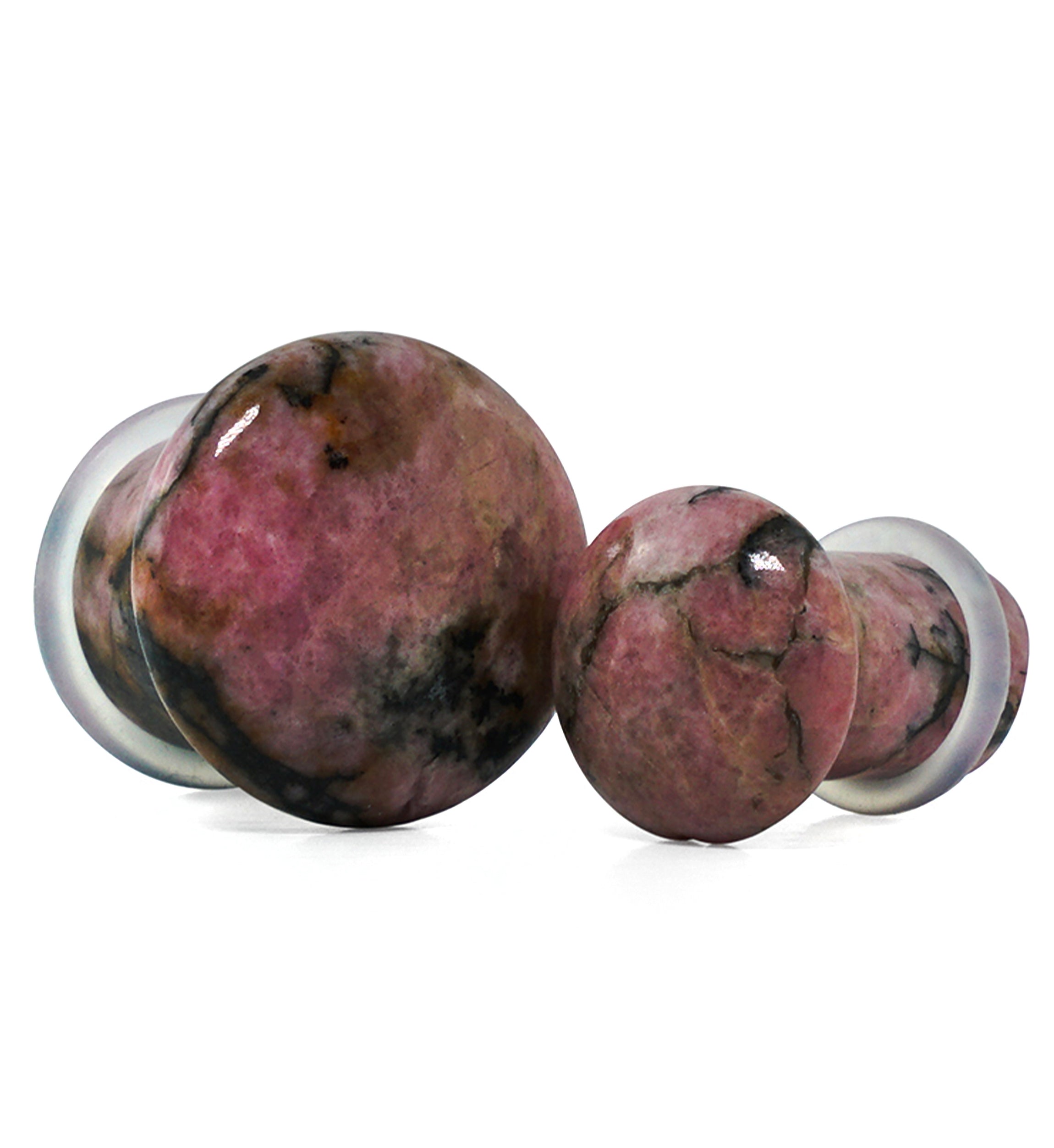 Rhodonite Stone Plugs - Single Flare