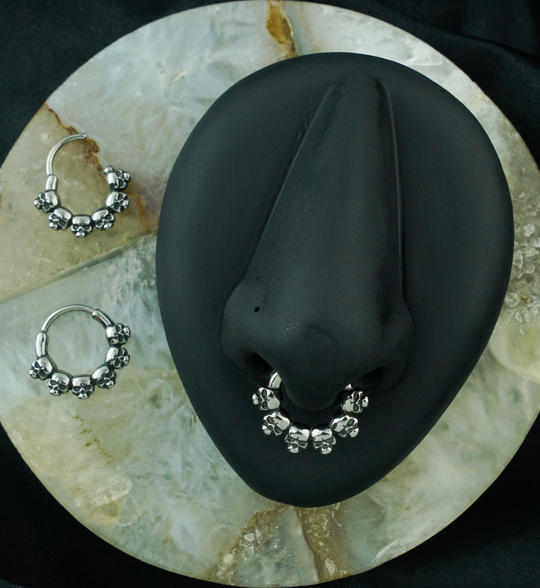 Ring Of Skulls Stainless Steel Hinged Segment Ring