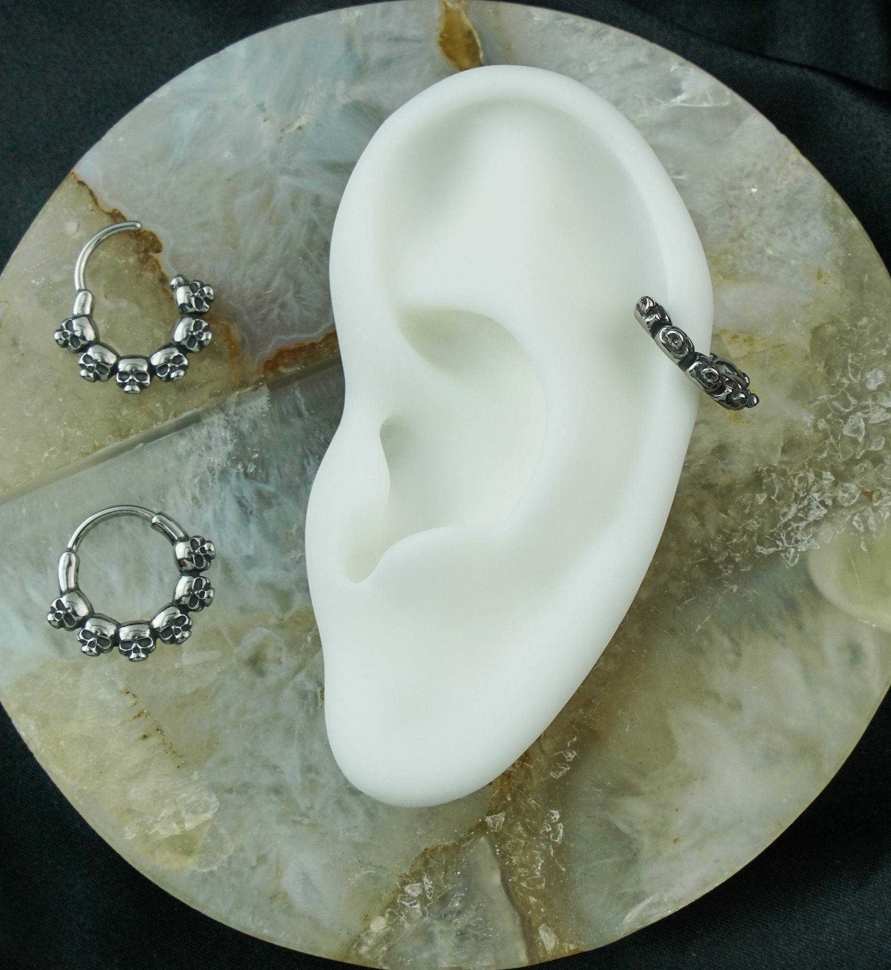 Ring Of Skulls Stainless Steel Hinged Segment Ring