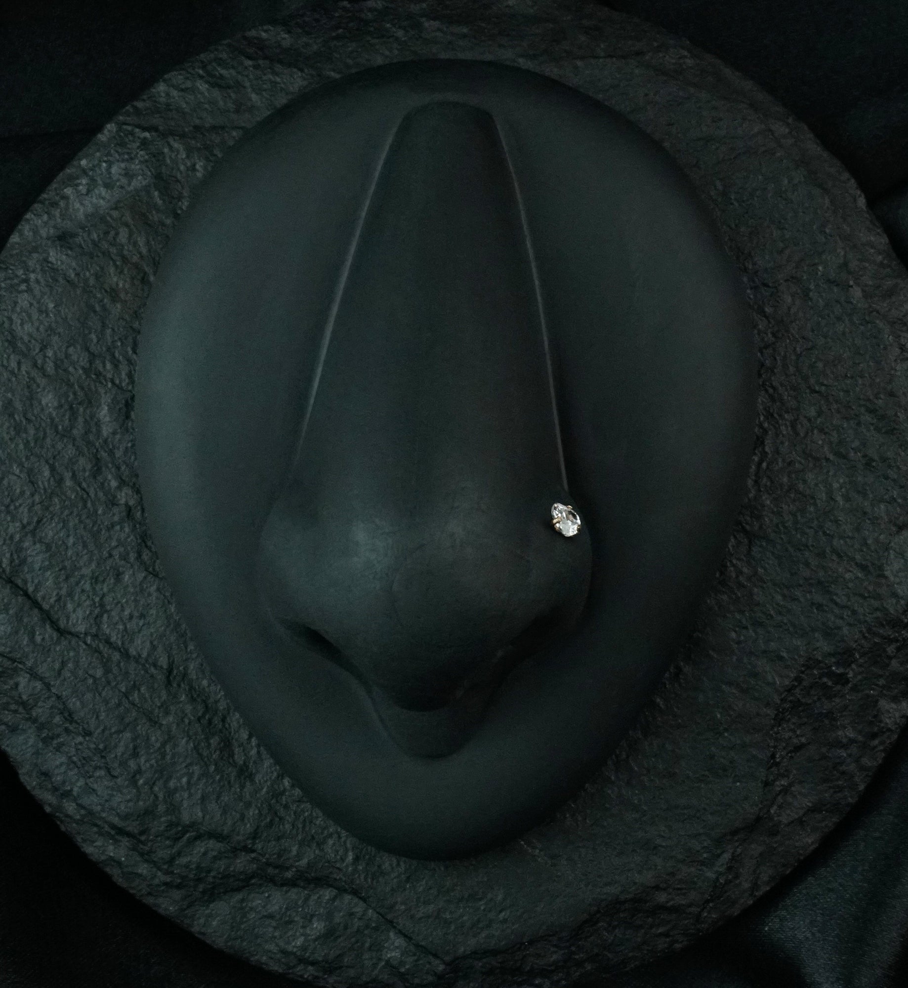 Rose Gold PVD Heart CZ Stainless Steel Nose Screw