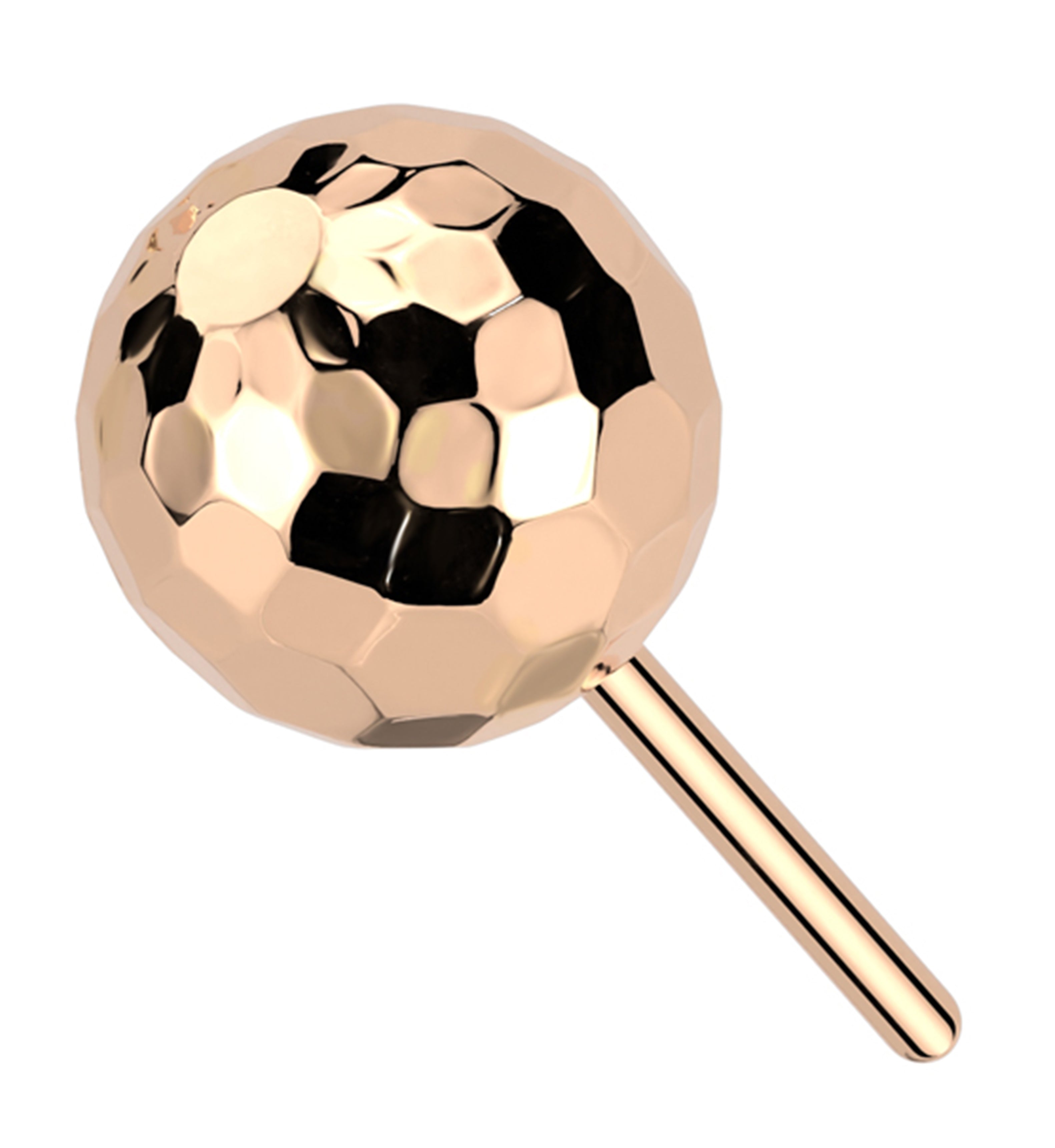 Rose Gold PVD Faceted Ball Titanium Threadless Top