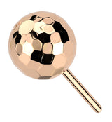 Rose Gold PVD Faceted Ball Titanium Threadless Top