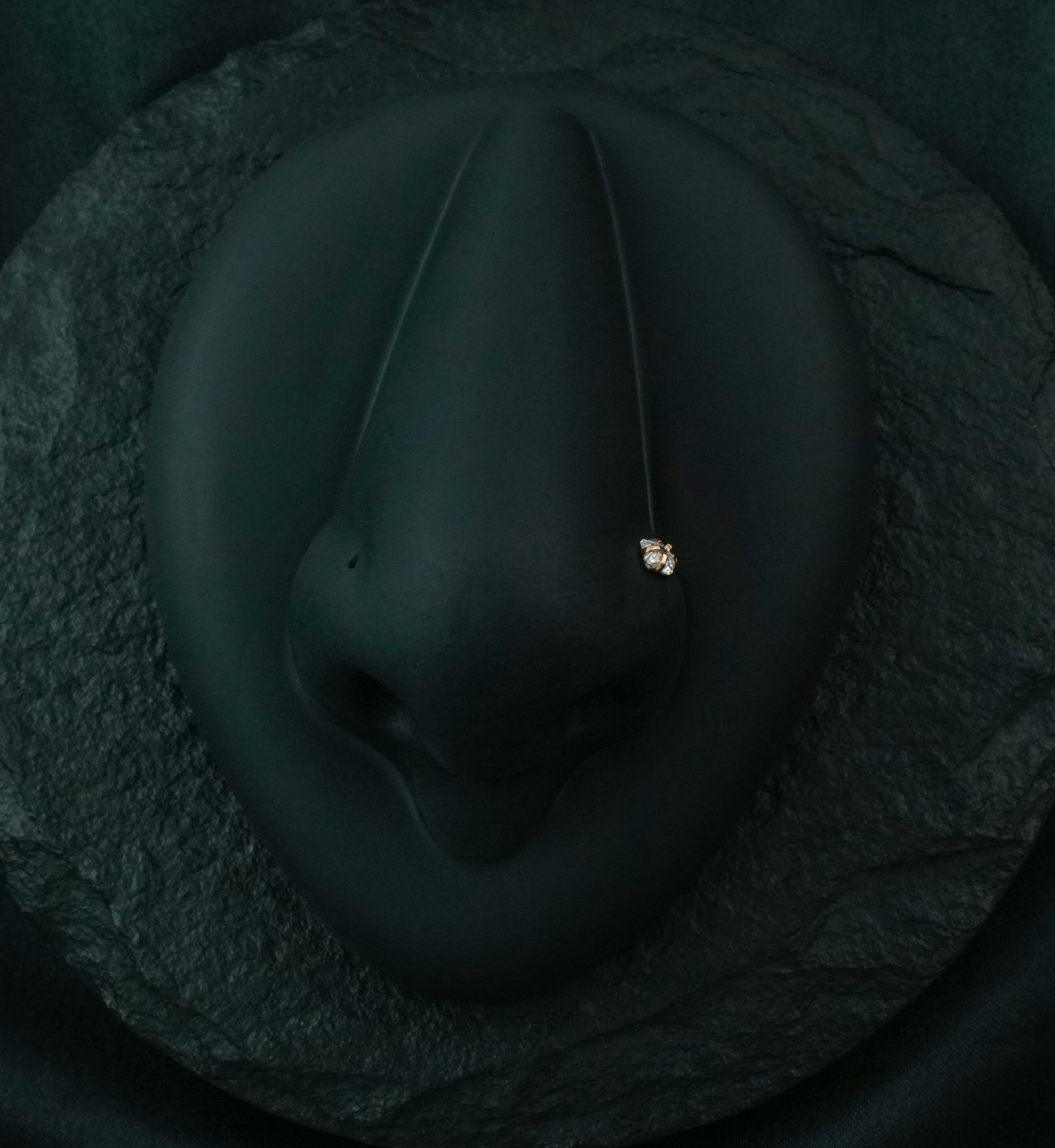 Rose Gold PVD Star CZ Prong L Bend Nose Ring