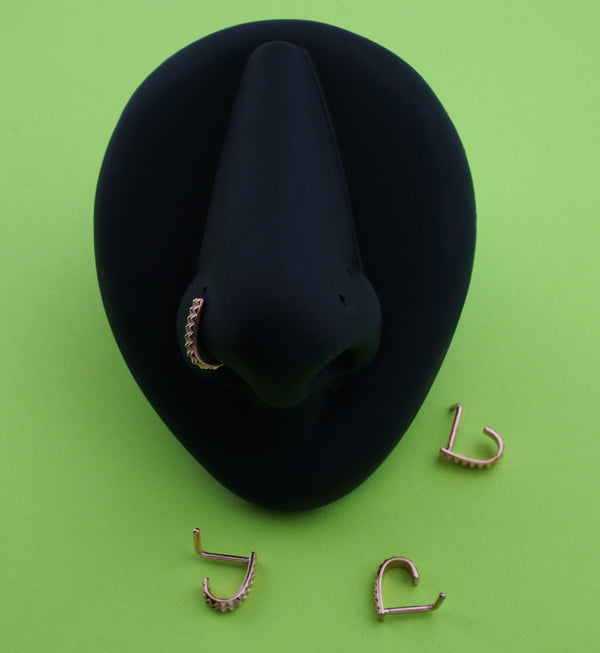 Rose Gold PVD Studded Nose Curve