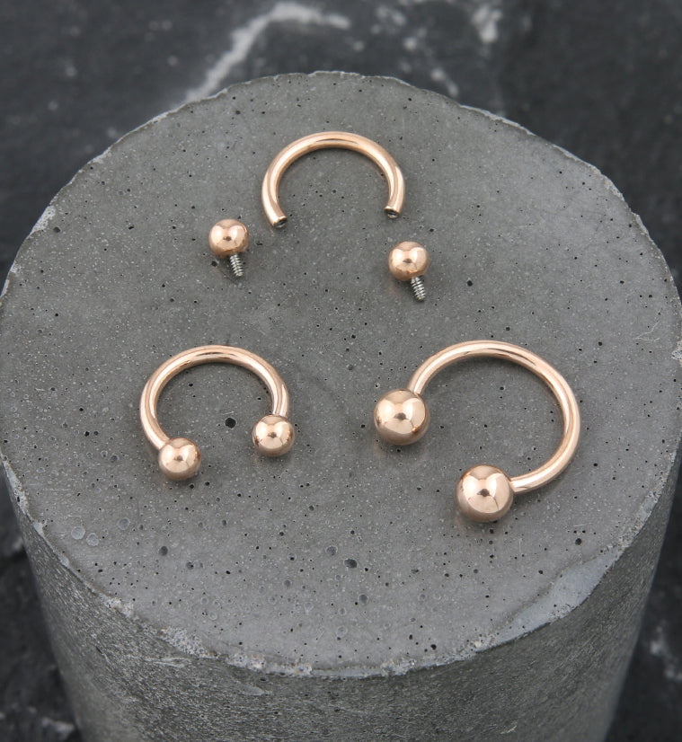 Rose Gold PVD Titanium Circular Barbell