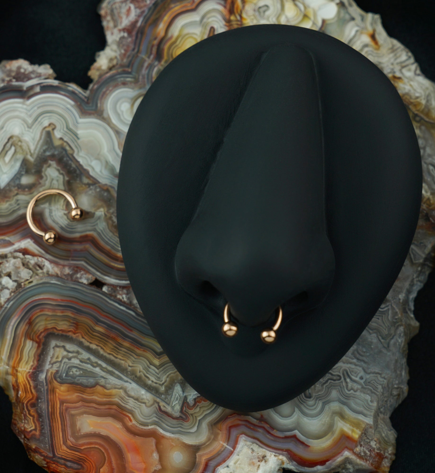 Rose Gold PVD Titanium Circular Barbell