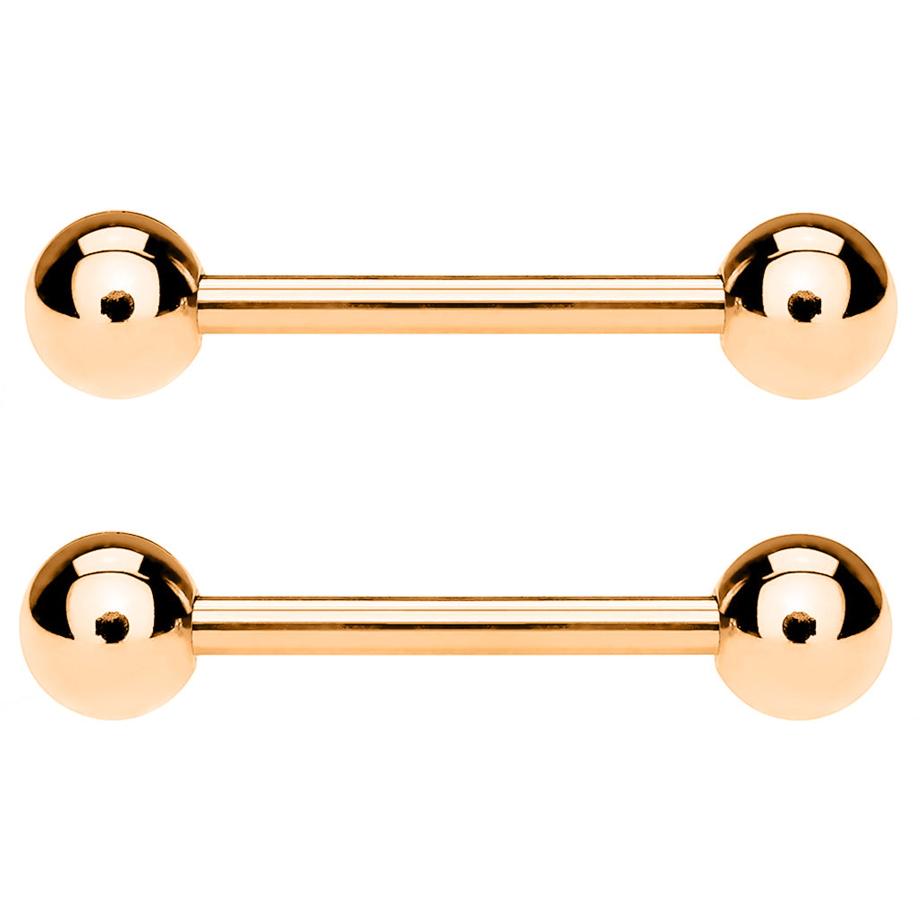 Rose Gold Stainless Steel Nipple Ring Bar