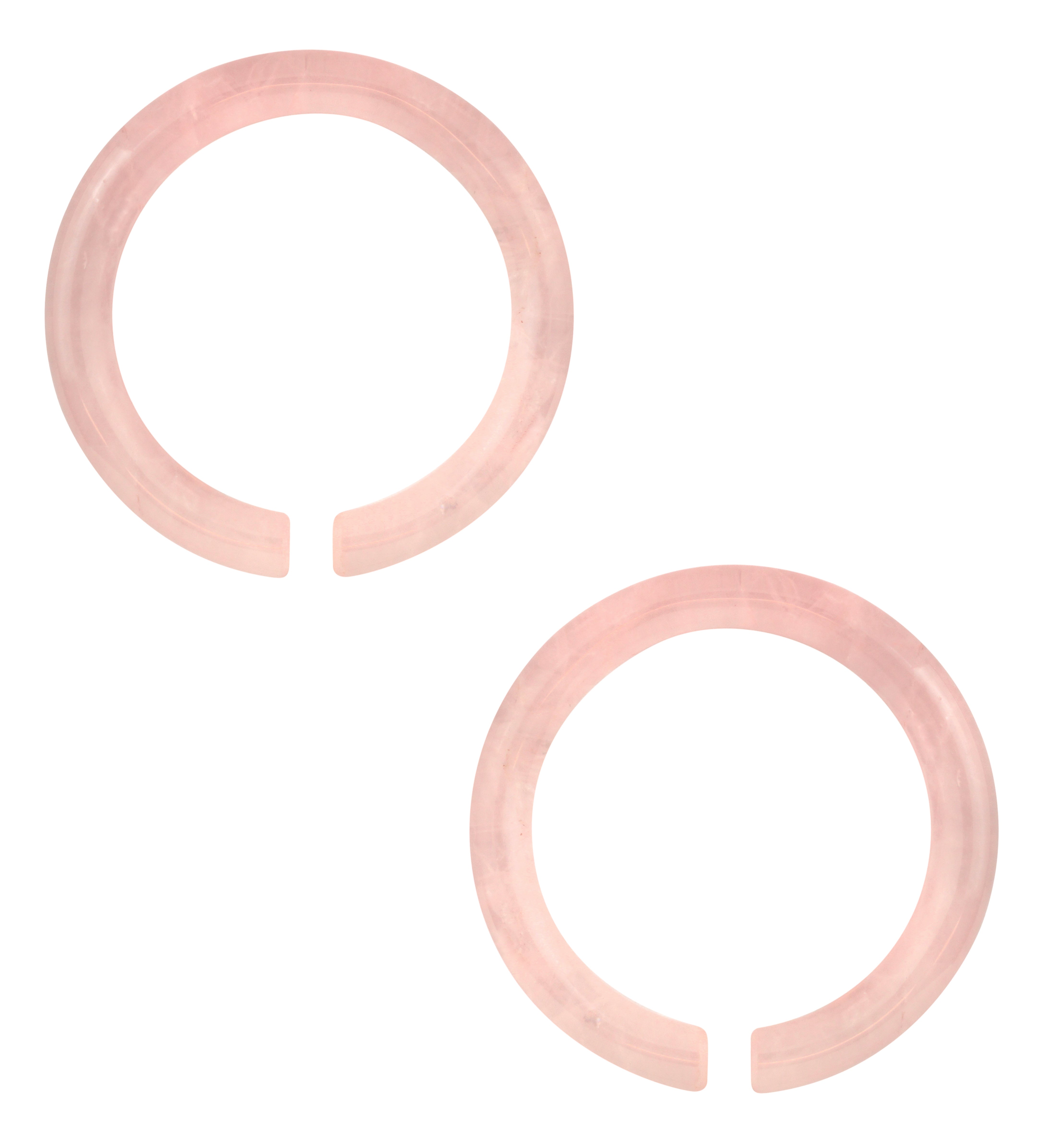 Rose Quartz Stone Hoop Plugs